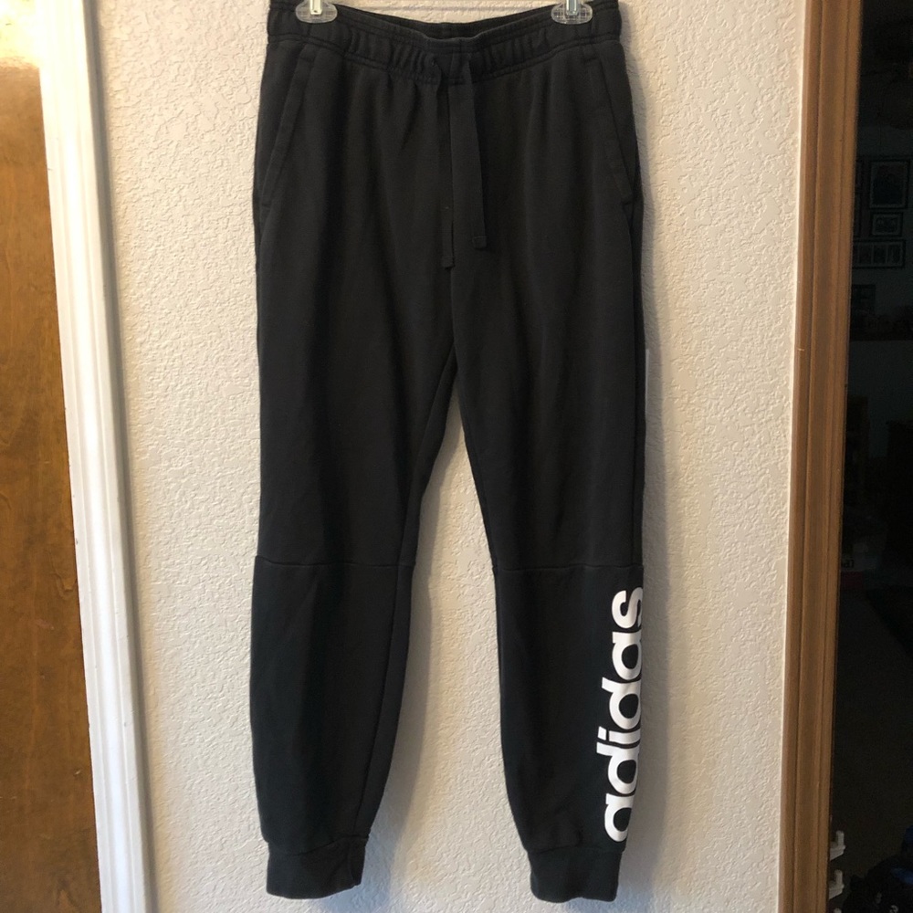 Adidas black sweatpants joggers size M medium